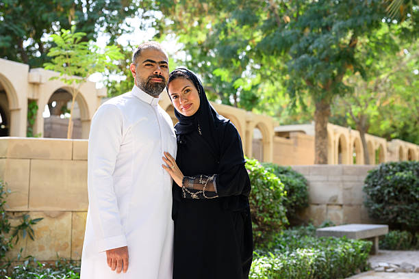 istock Modern Middle Eastern couple in traditional clothing 2208933760