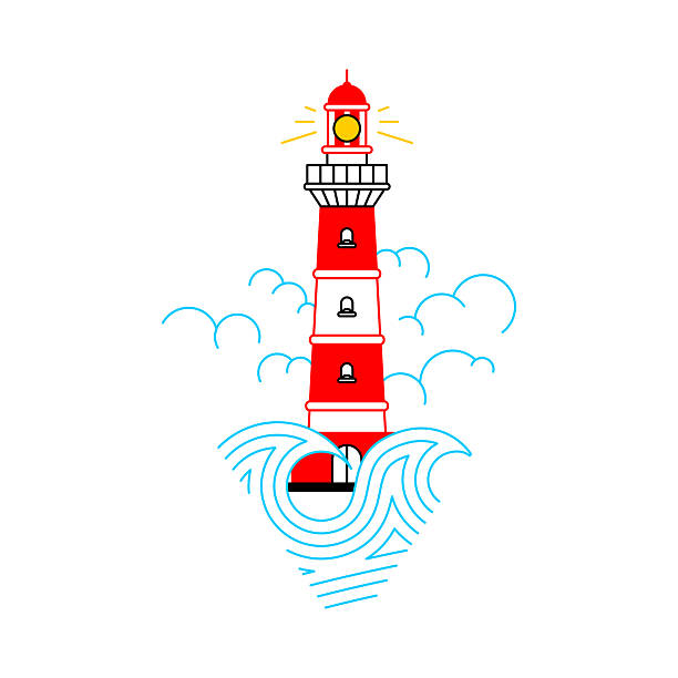 istock Lighthouse tattoo isolated. A navigational landmark used to mark coastlines. Concept tattoo symbolizes hope for best, desire to find right path in life. 2208934703