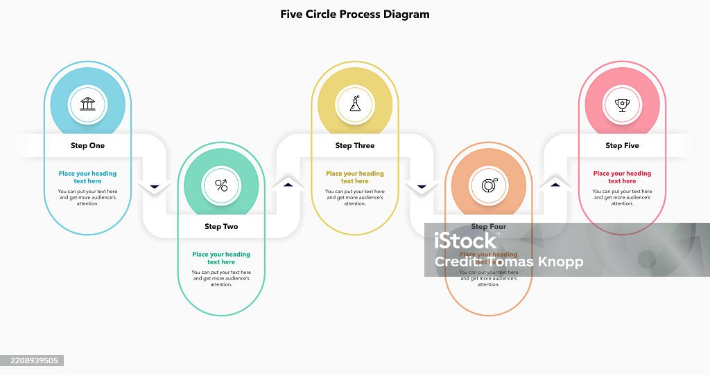 Process Flow Colours Process Flow Chart With Five Colorful Steps And A Place For Your Text ...