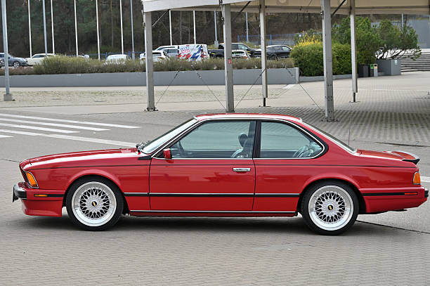 Vilnius, Lithuania - April 04, 2025: vintage BMW car at street in Vilnius Lithuania.