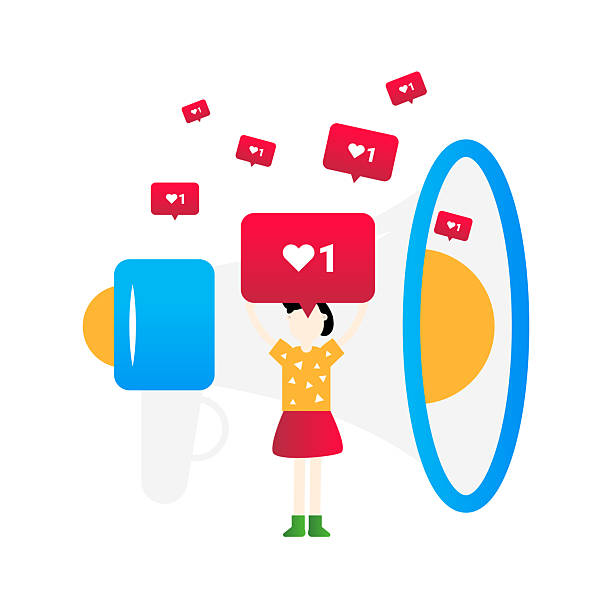 istock Digital marketing and social media advertising concept vector flat illustration on the white background 2208947002