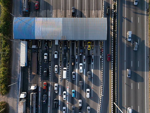 istock Aerial view gate for expressway fee payment in the city. 2208948698