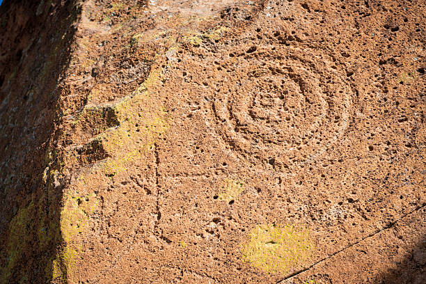 The V Bar V Ranch Crane petroglyph panel in Northern Arizona. This rock art panel is  thousands of years in the making and represents the story telling of the indigenous native Americans in Arizona's past.The Crane petroglyph site is located near Sedona and Flagstaff Arizona.