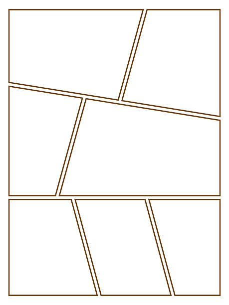 Brown outline frame comic or manga pop art layout board isolated. Brown outline frame comic or manga pop art layout board isolated vector illustration on white background. action anime movies stock illustrations