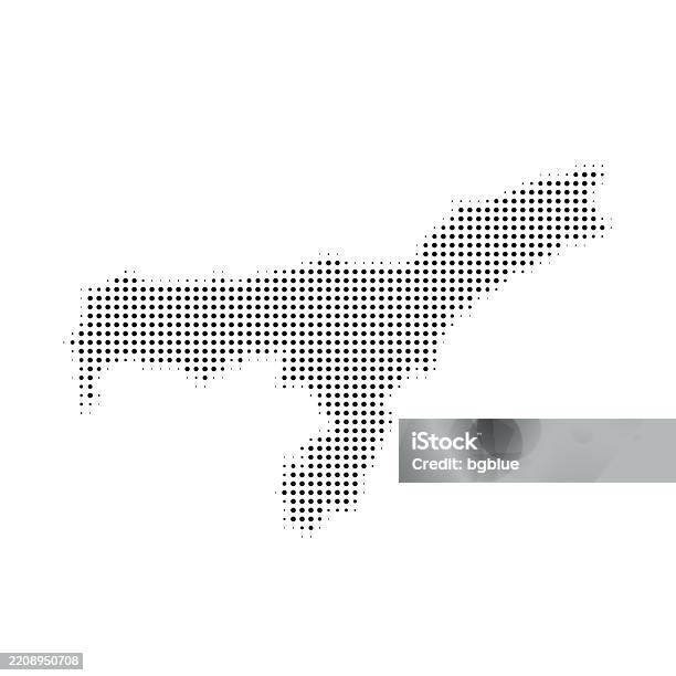 Assam Abstract Map Vector Assam Map Of Dots On White Background Stock Illustration - Download ...
