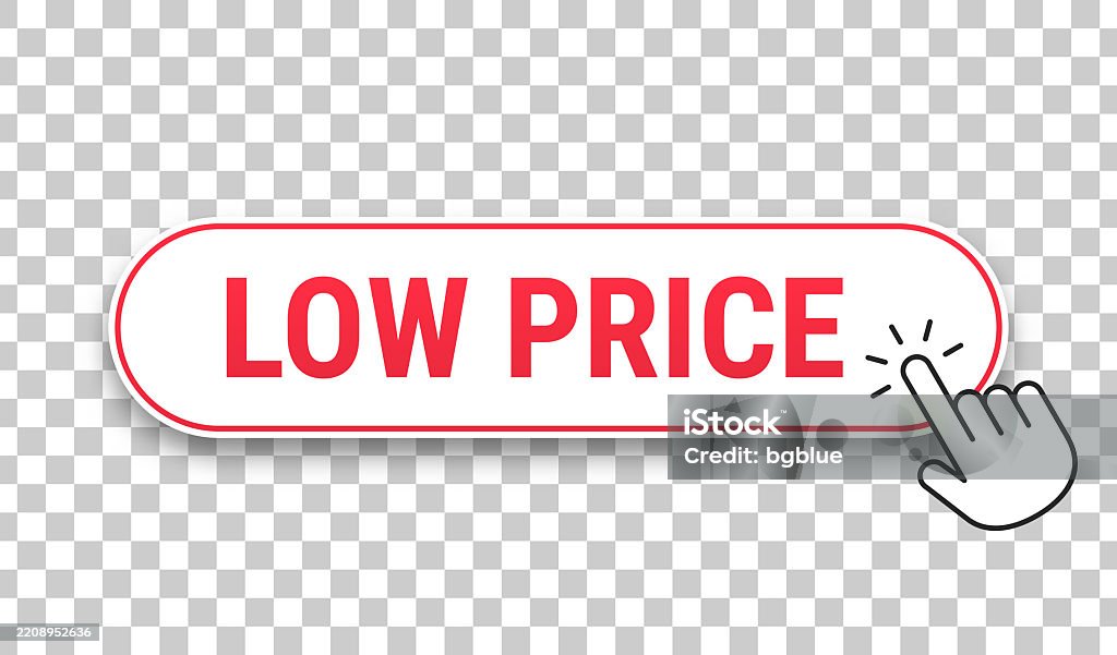 Open Price Button Low Price 3d Click Web Button With Hand Cursor On Blank Background ...