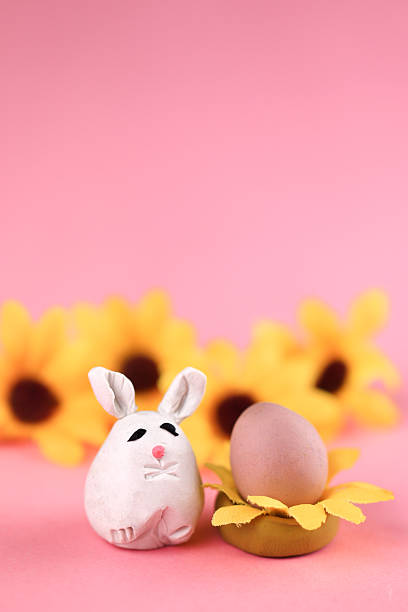 Clay dolls of Easter Day.  Love and happiness at Easter and always. Happy Easter Day on April