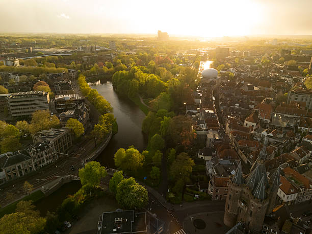 istock Zwolle city aerial view during a springtime sunset 2208957457