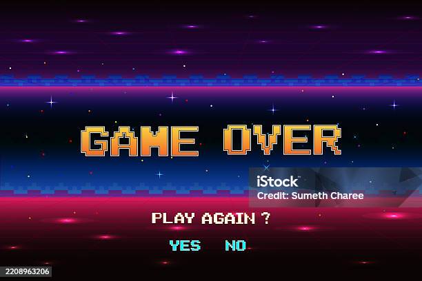 Game Over Library Game Over Play Again Or Exiting The Games Main Menu Modern Trendy Game ...