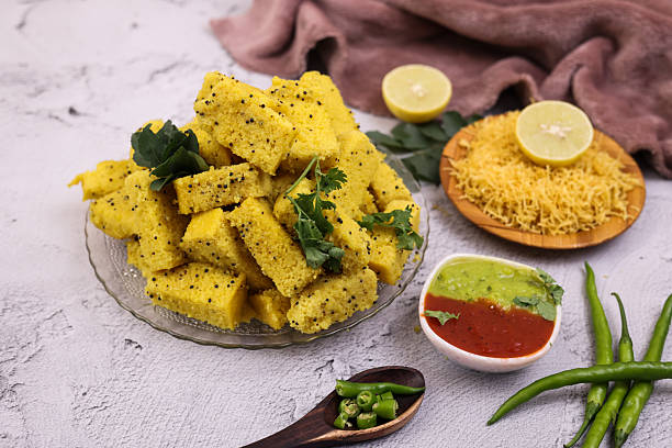 istock Indian Snacks dish with decoration on wooden background creative image 2208965926