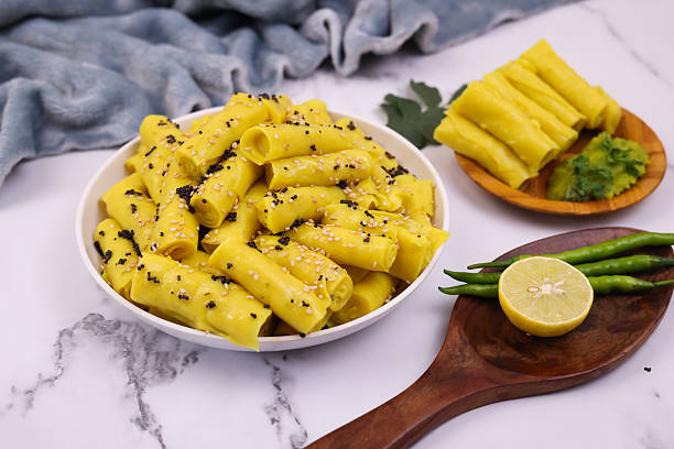 istock Indian Snacks dish with decoration on wooden background creative image 2208965959