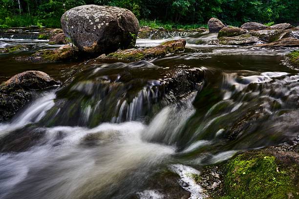 Langzeit Fotoaufnahme von der wilden Bode im Harzer Naturschutzgebiet