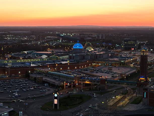 istock Cityscape at Sunset with Illuminated Buildings 2208967900