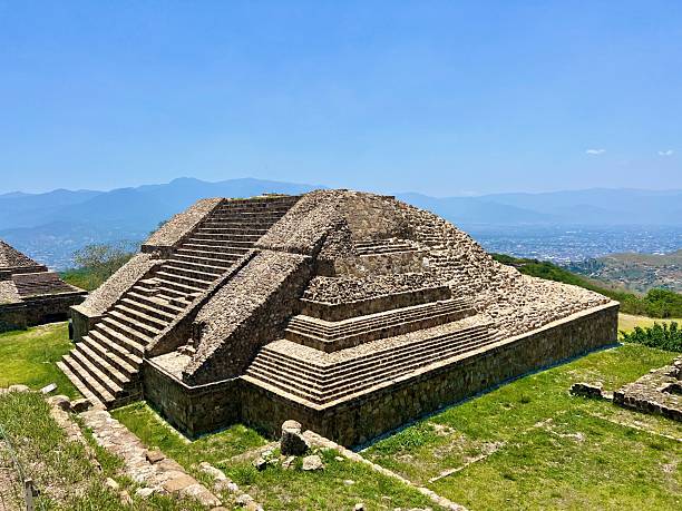 istock Ancient Zapotec pyramid at Monte Alban, Oaxaca, Mexico, under a clear blue sky 2208968708