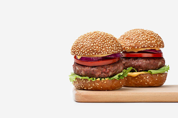 istock Burger with vegan patty on a white background 2208968834