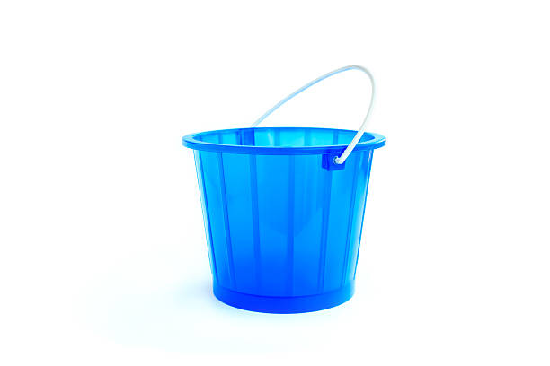 istock Blue plastic bucket isolated on white background, Plastic bucket with handle 2208976692