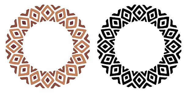 ilustraciones, imágenes clip art, dibujos animados e iconos de stock de ilustración vectorial de ornamento de círculo étnico africano - cultura africana