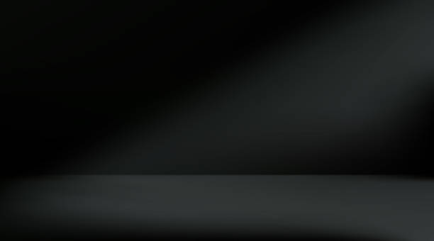 ilustrações de stock, clip art, desenhos animados e ícones de abstract dark background with soft light gradient and shadow effect - fundo preto