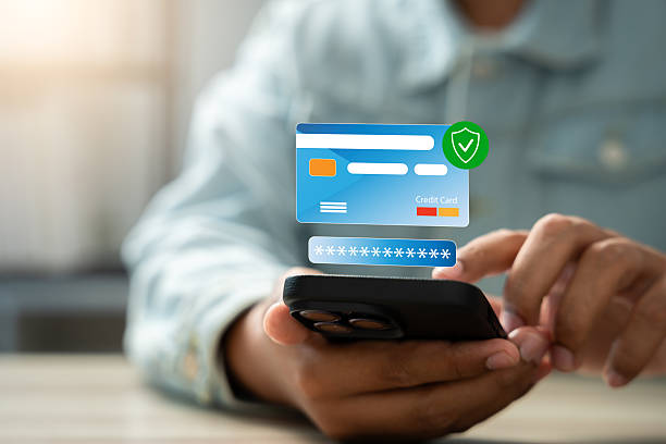 istock Online payment and financial transaction, E-Commerce, Man present virtual credit card payment for bbusiness and shopping, Secure online shopping and digital finance solutions. 2208991776