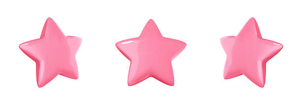 istock Pink star icon in 3d cartoon style. Vector illustration plastic volumetric star 2208992776