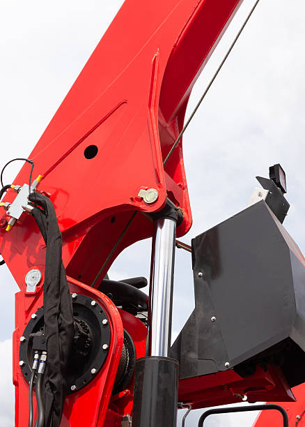 istock Power hydraulic details of construction crane arm 2208998939