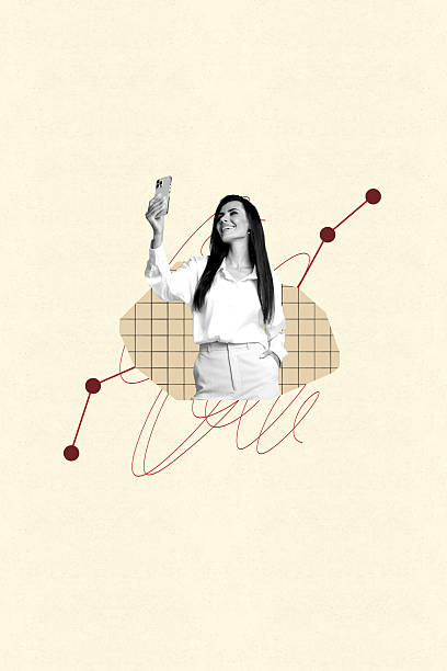istock Poster collage of person having data graph go up on pastel yellow background 2209000814