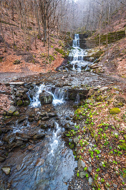istock Mountain stream at the beginning of April 2209001860