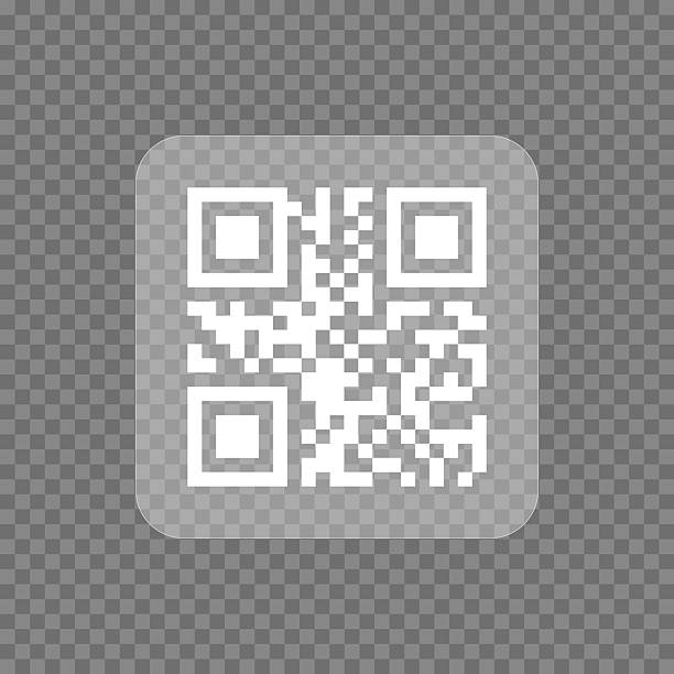 QR code on transparent background White color QR code on transparent background qr code stock illustrations
