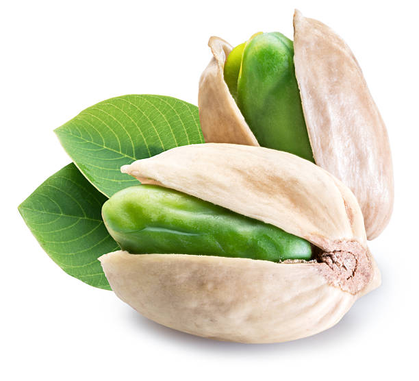 istock Green pistachio nuts with pistachio shell isolated on a white background. Clipping path 2209005379