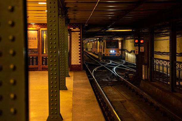 Budapest, Hungary - October 26, 2024: Metro Station at Heroes Square in Budapest
