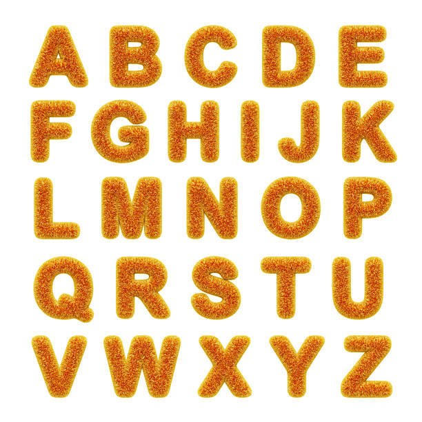alphabet A to Z, uppercase,  made from french fries isolated on white background, top view