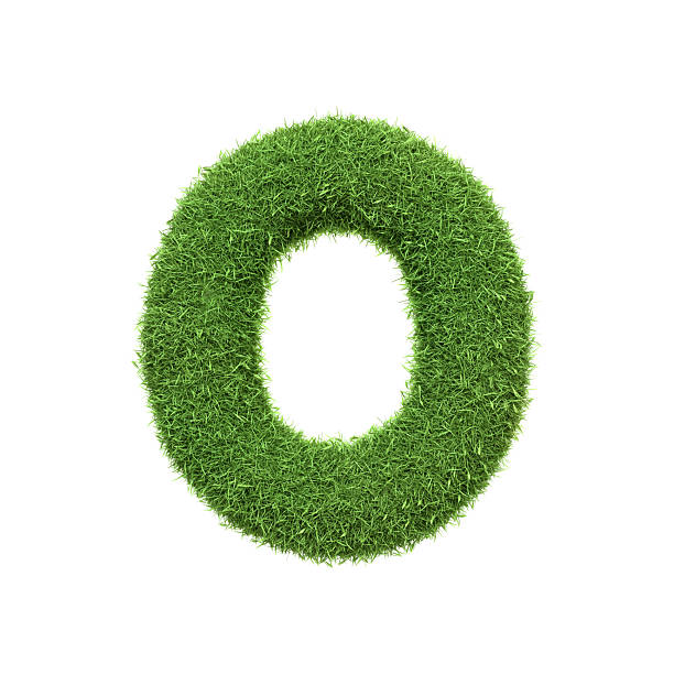 istock The number 0 shaped from dense green grass, set against a pure white backdrop 2209015687