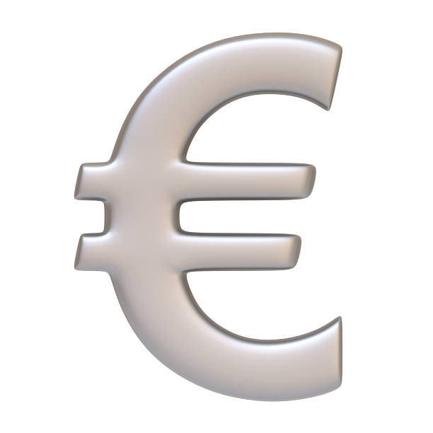 istock Silver euro sign isolated on white background 2209018173