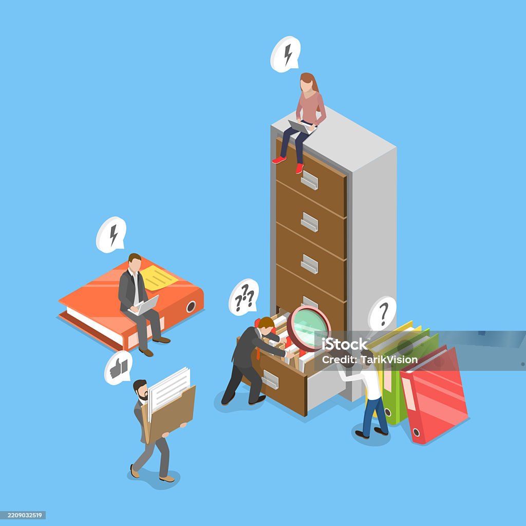 Photo Archiving Drawings 3d Isometric Flat Vector Illustration Of Document Archiving And Storage ...