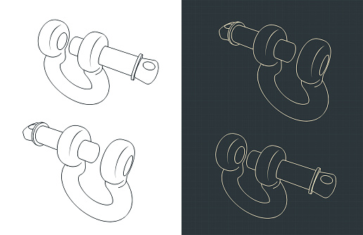 Shackles Drawing Reference Crosby Shackle Blueprints Illustrations Stock Illustration - Download ...