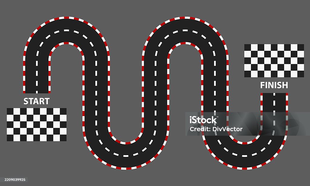 Rally Racing Line Rally Line Track Vector Illustration Stock Illustration - Download ...