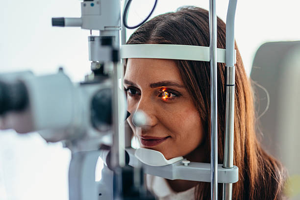 istock Woman Undergoing Eye Examination With Advanced Ophthalmology Equipment 2209045489