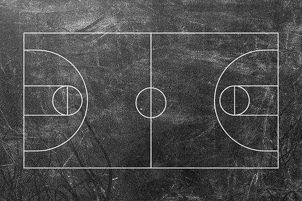 istock Basketball field on the black chalkboard. 2209045723