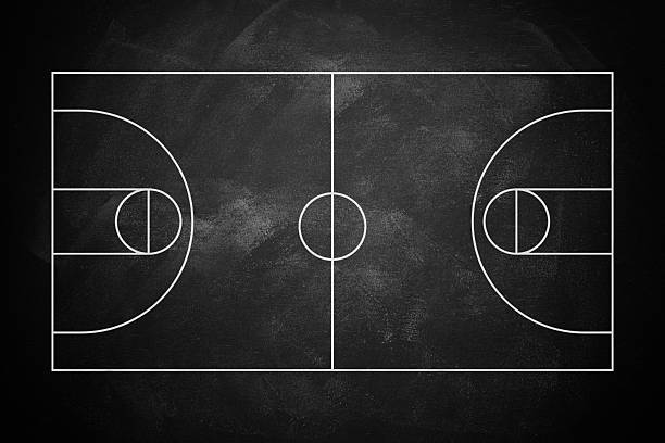 istock Basketball field on the black chalkboard. 2209045725