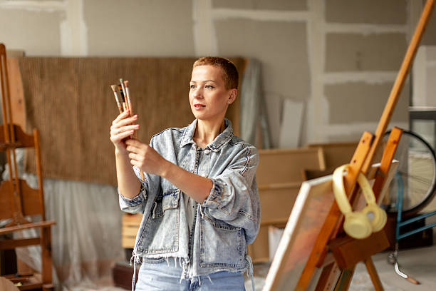 istock Engaging in a creative hobby in a cozy studio setting enhances artistic expression and inspires imagination 2209047353