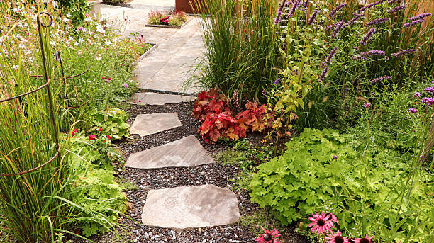istock Footpath through a beautiful colorful flower garden 2209051600