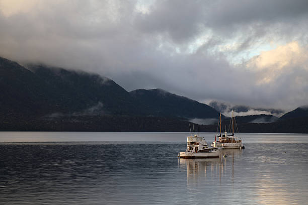 Lake Te Anau / Boats on Lake Te Anau, New Zealand - November 21, 2019