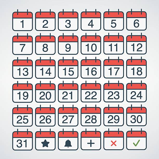 istock Flat Style Calendar Icons Representing Dates and Symbols for Planning 2209061831