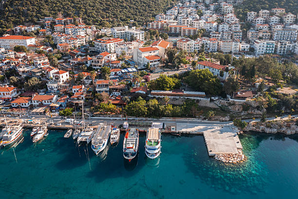 istock Aerial drone view of Kas marina 2209064821