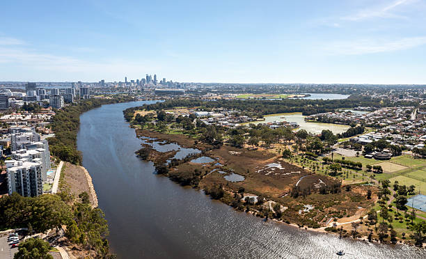 istock Aerial View from waterfront area on the Swan River in Perth 2209076594