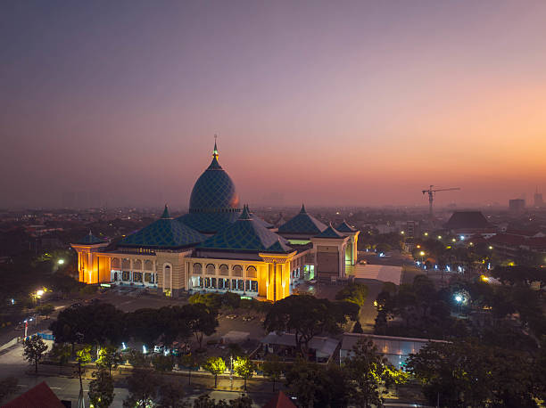 istock Indonesia's Surabaya: Urban Landscape Featuring a Stunning Mosque 2209077855