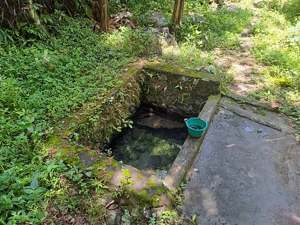istock pure spring water pool in the village 2209079596