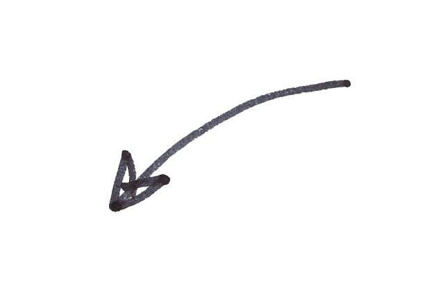 hand drawn arrow with black marker on white background