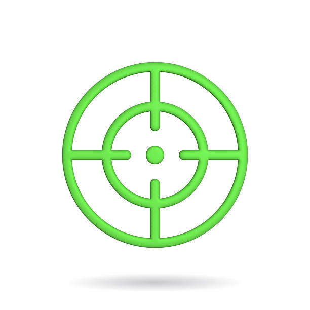 A vibrant green target icon in a simple, modern style. Perfect for illustrating focus, precision, goals, and achieving objectives. Use it for business, marketing, or strategic planning concepts.