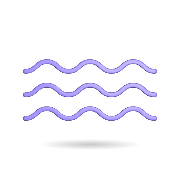 Abstract flowing water. A modern icon, ideal for weather, nature, or design projects. Clean, simple graphic with a subtle 3D look. Versatile for various creative uses.